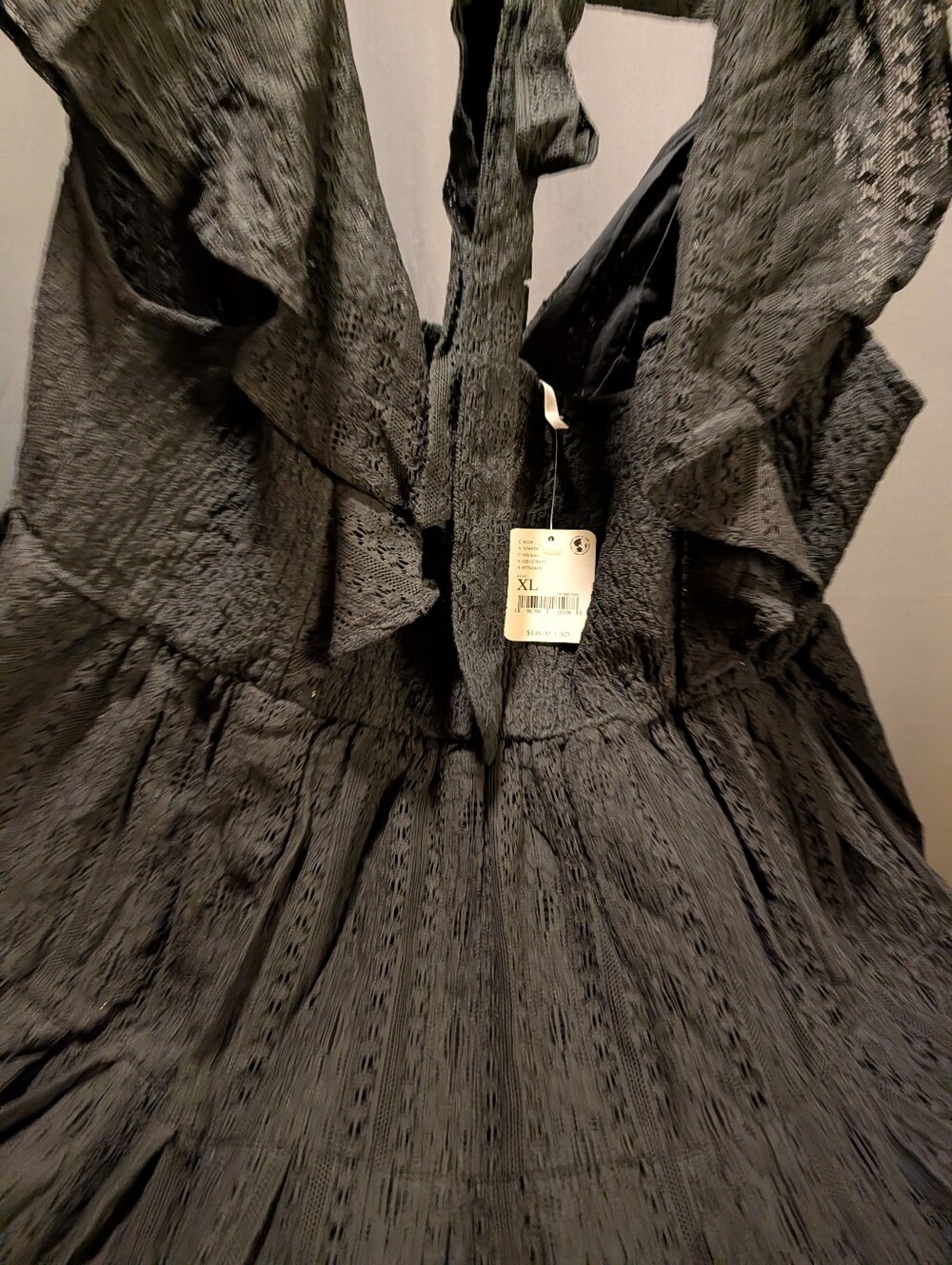 Sleeveless Lace A-Line Dress in Black Free People XL NWT - Picture 8 of 9
